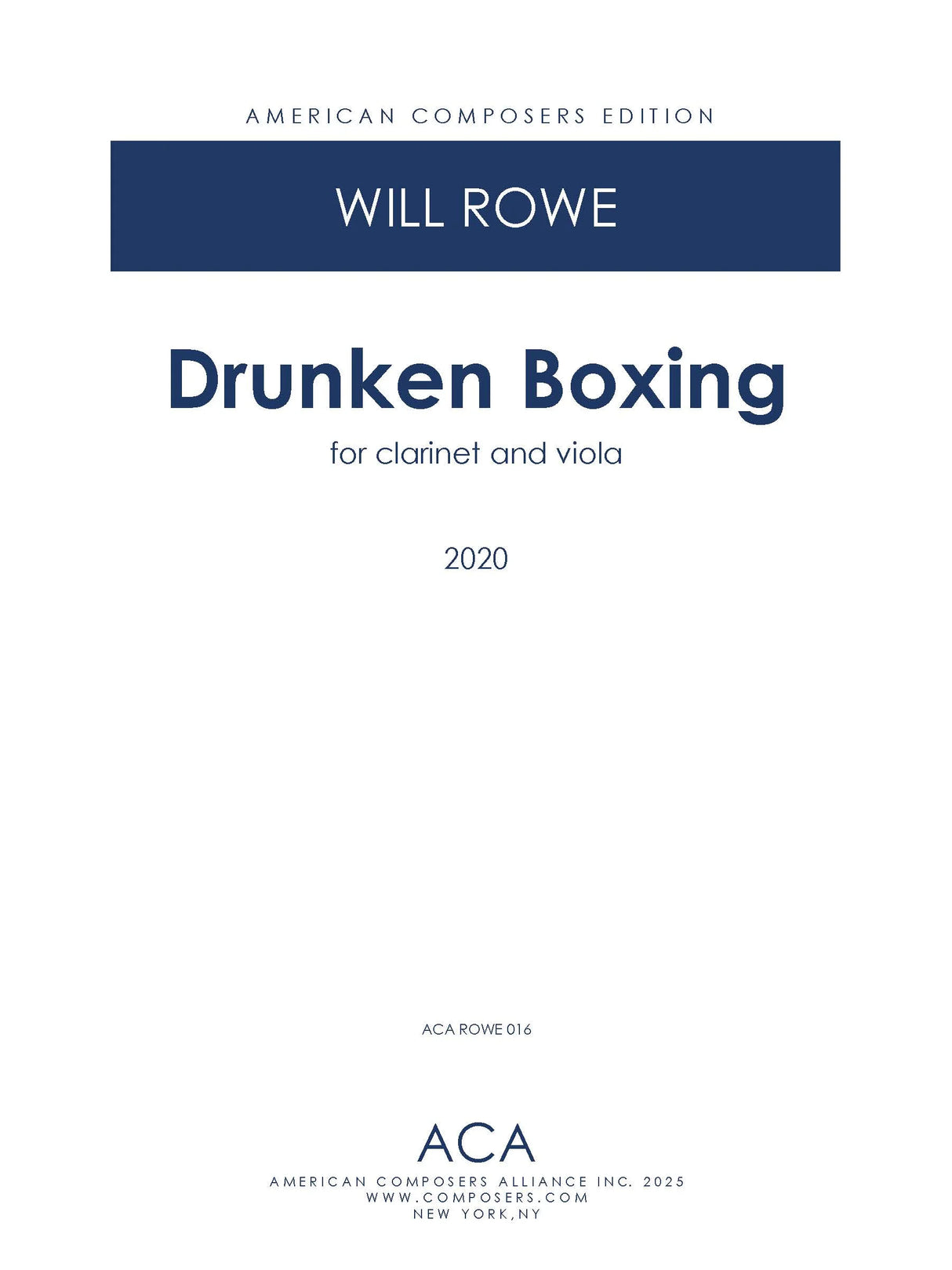 Rowe: Drunken Boxing