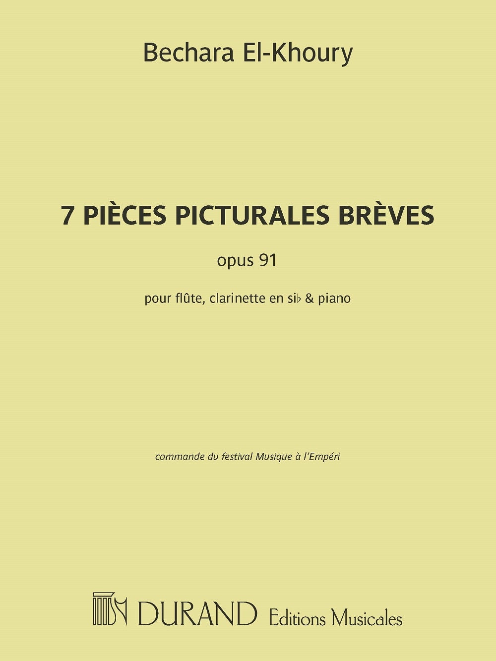 El Khoury: 7 Pièces picturales brèves, Op. 91