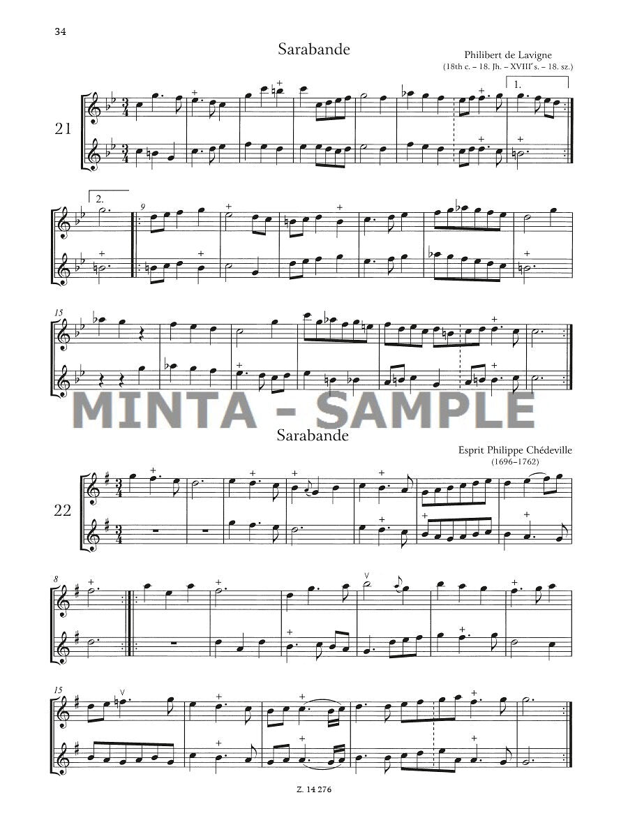 Baroque Dances for 2 Treble Recorders
