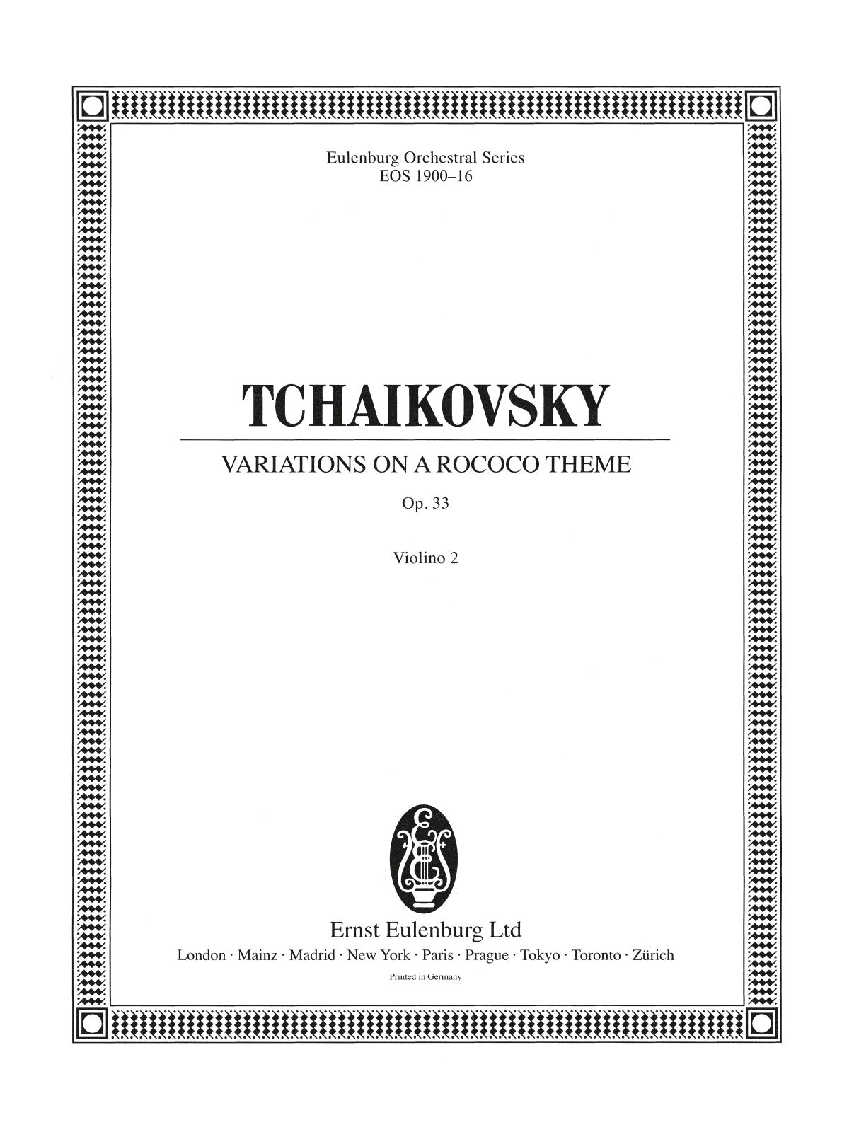 Tchaikovsky: Variations on a Rococo Theme, Op. 33