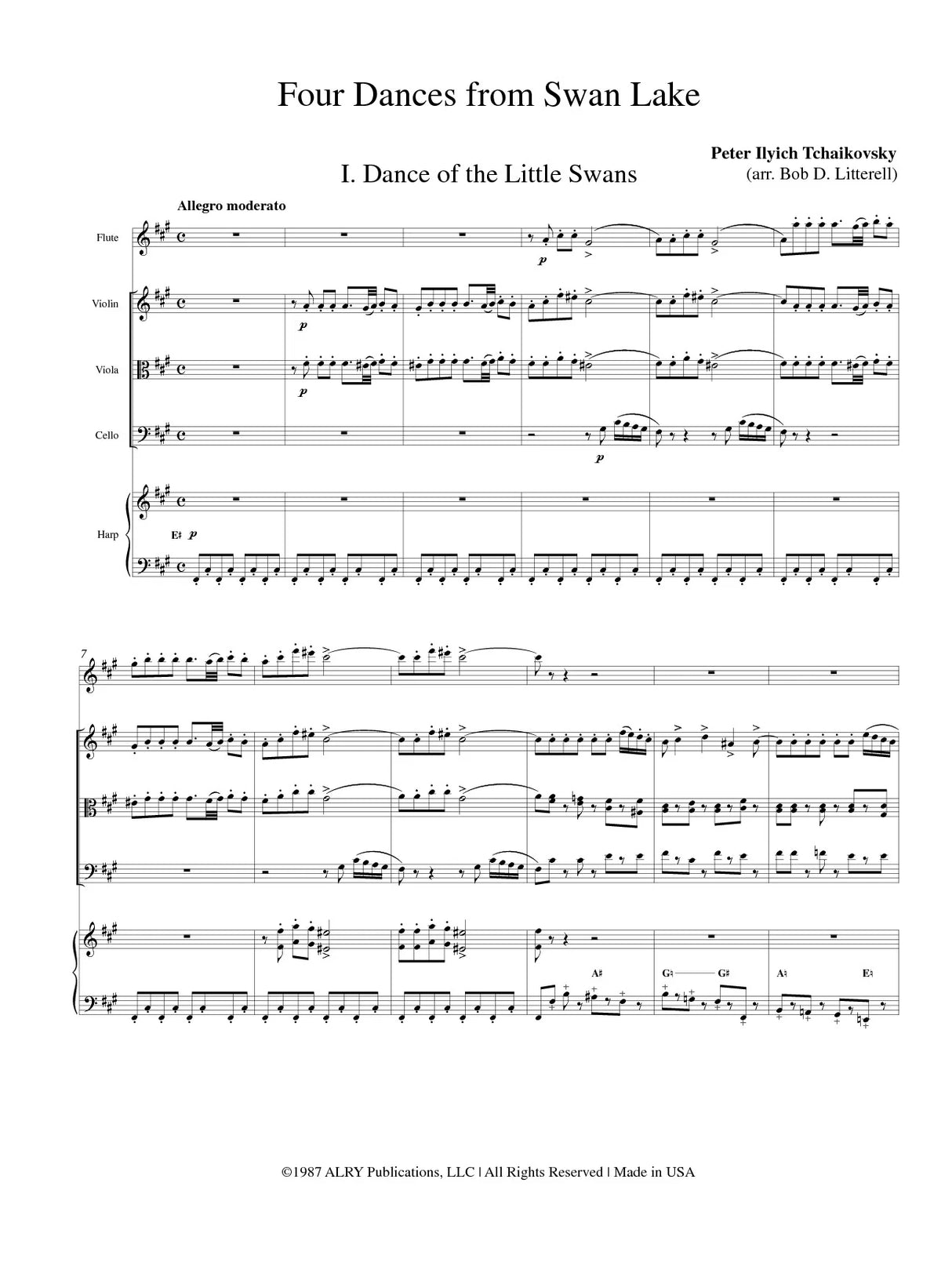 Tchaikovsky: Four Dances from Swan Lake (arr. for harp quintet)