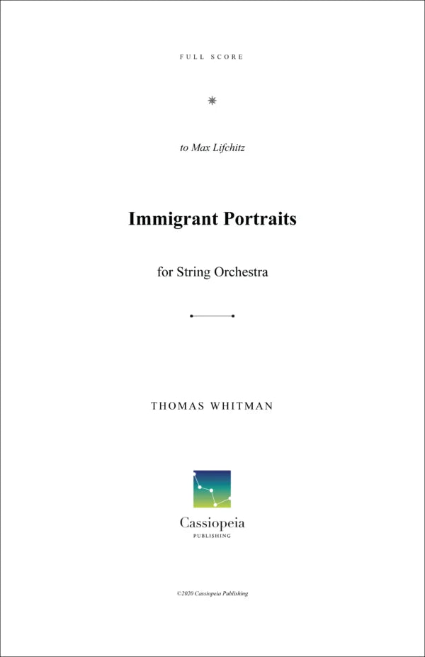 Whitman: Immigrant Portraits
