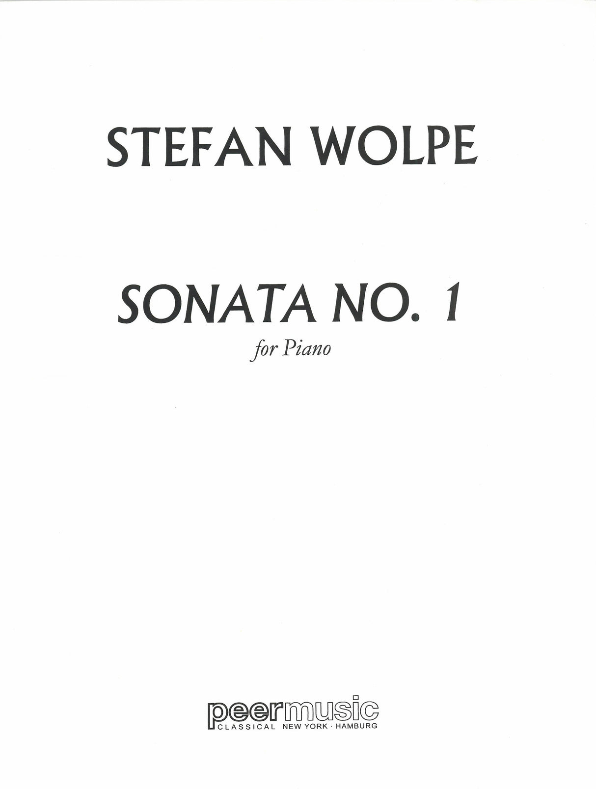 Wolpe: Piano Sonata No. 1