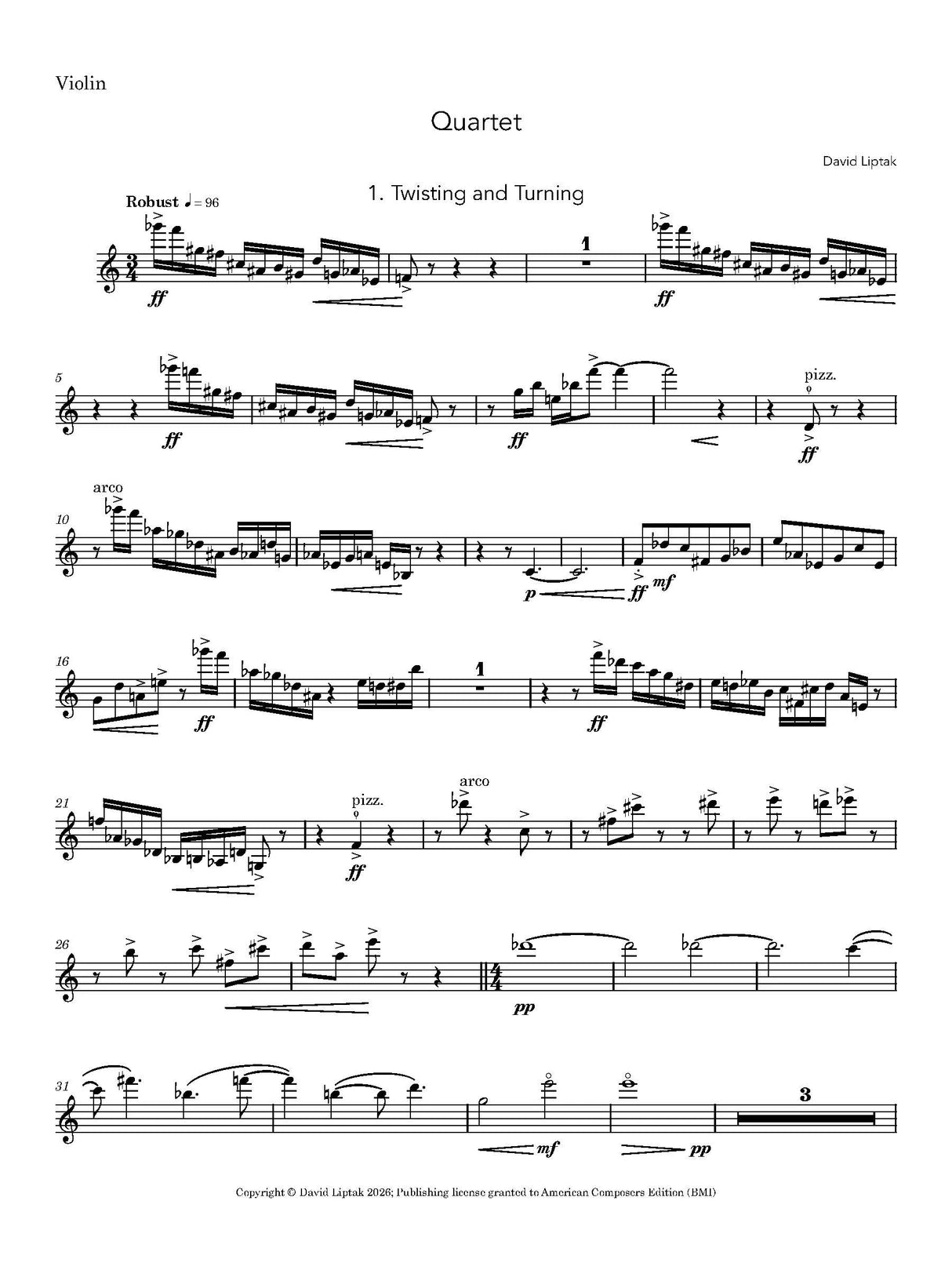 Liptak: Quartet for Clarinet & Piano Trio