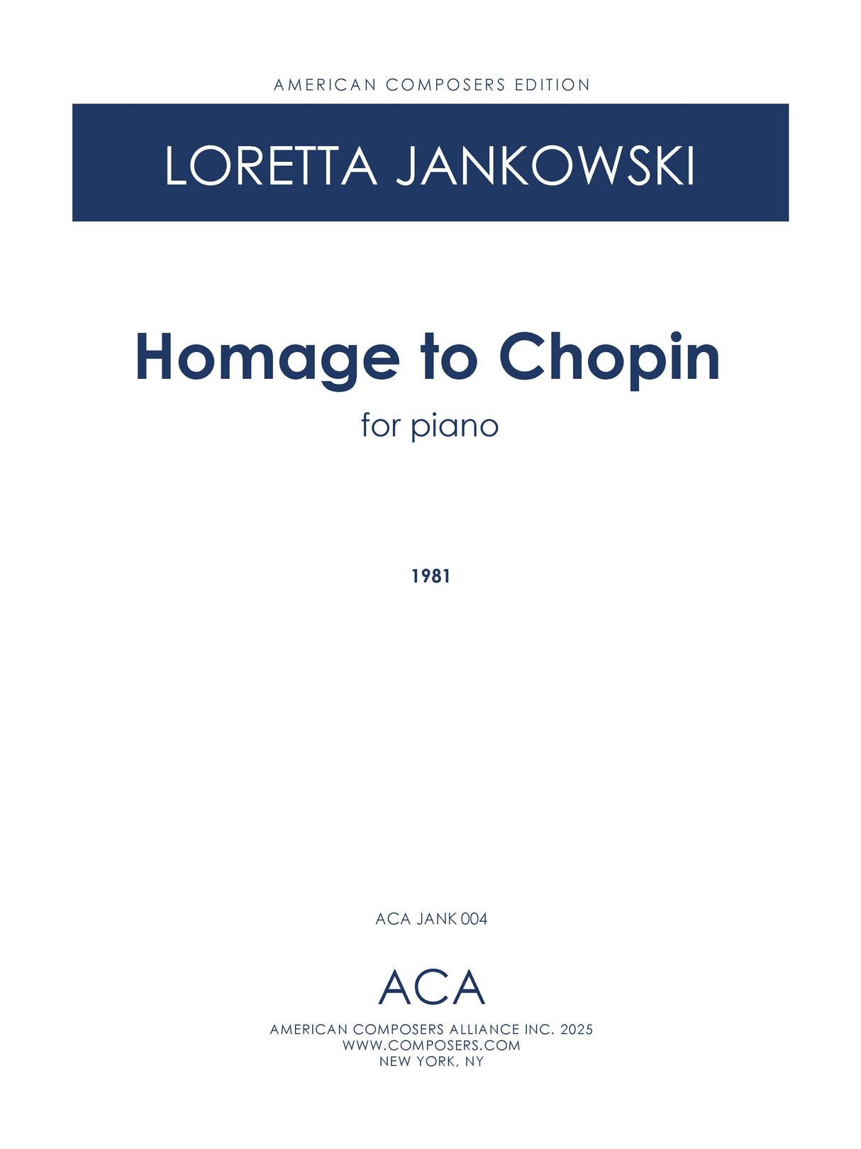 Jankowski: Homage to Chopin