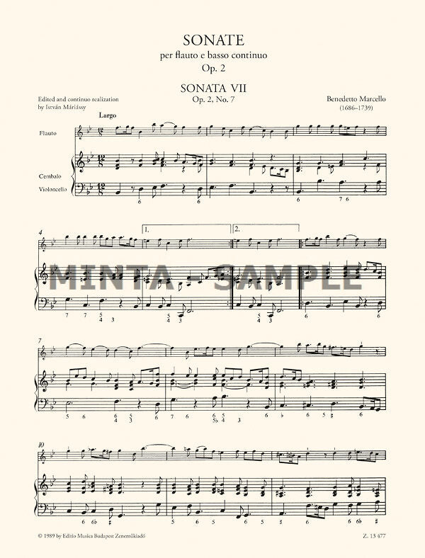 B. Marcello: 12 Flute Sonatas, Op. 2 - Volume 2