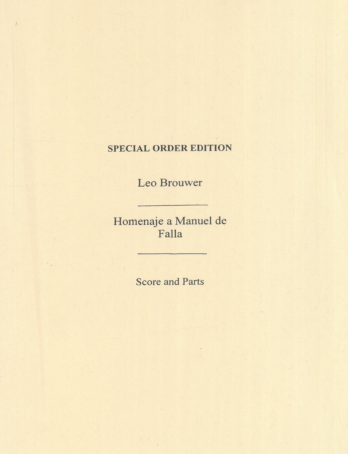 Brouwer: Homenaje a Manuel de Falla