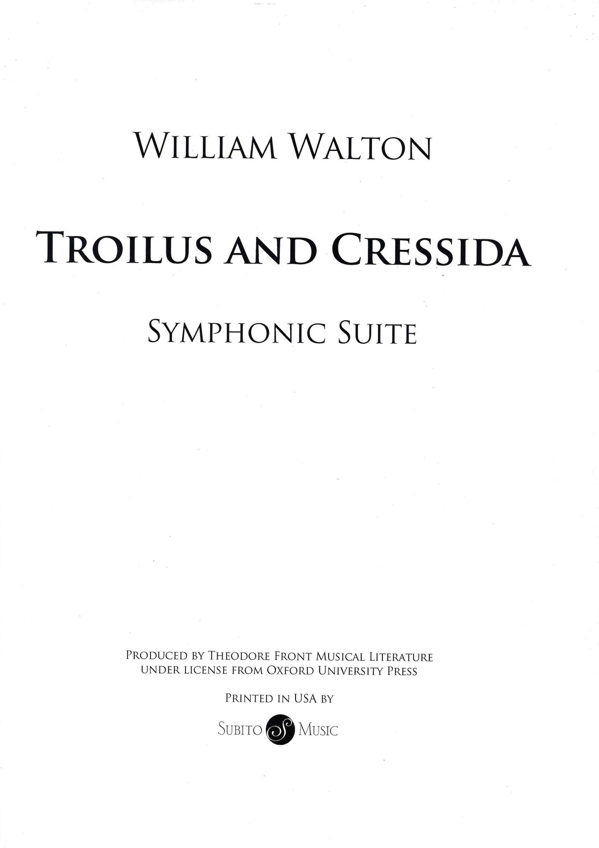 Walton: Troilus & Cressida Suite