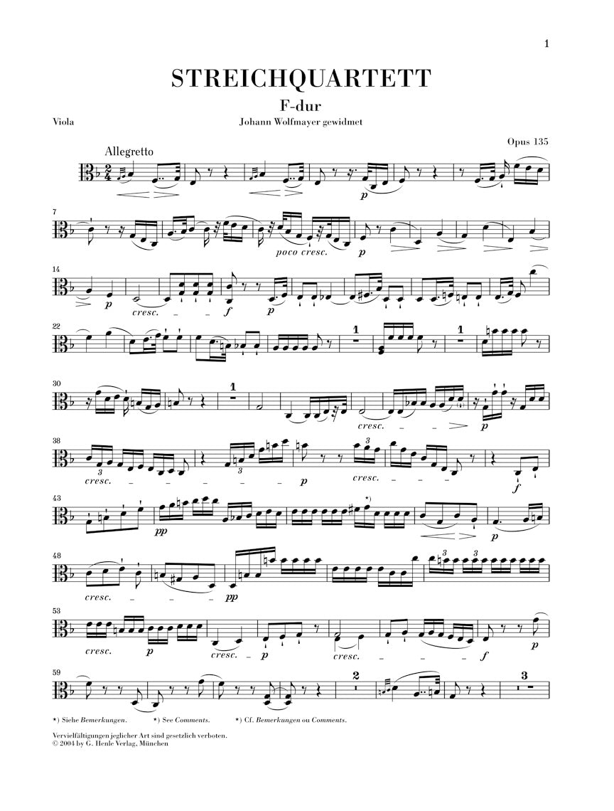 Beethoven: String Quartet in F Major, Op. 135