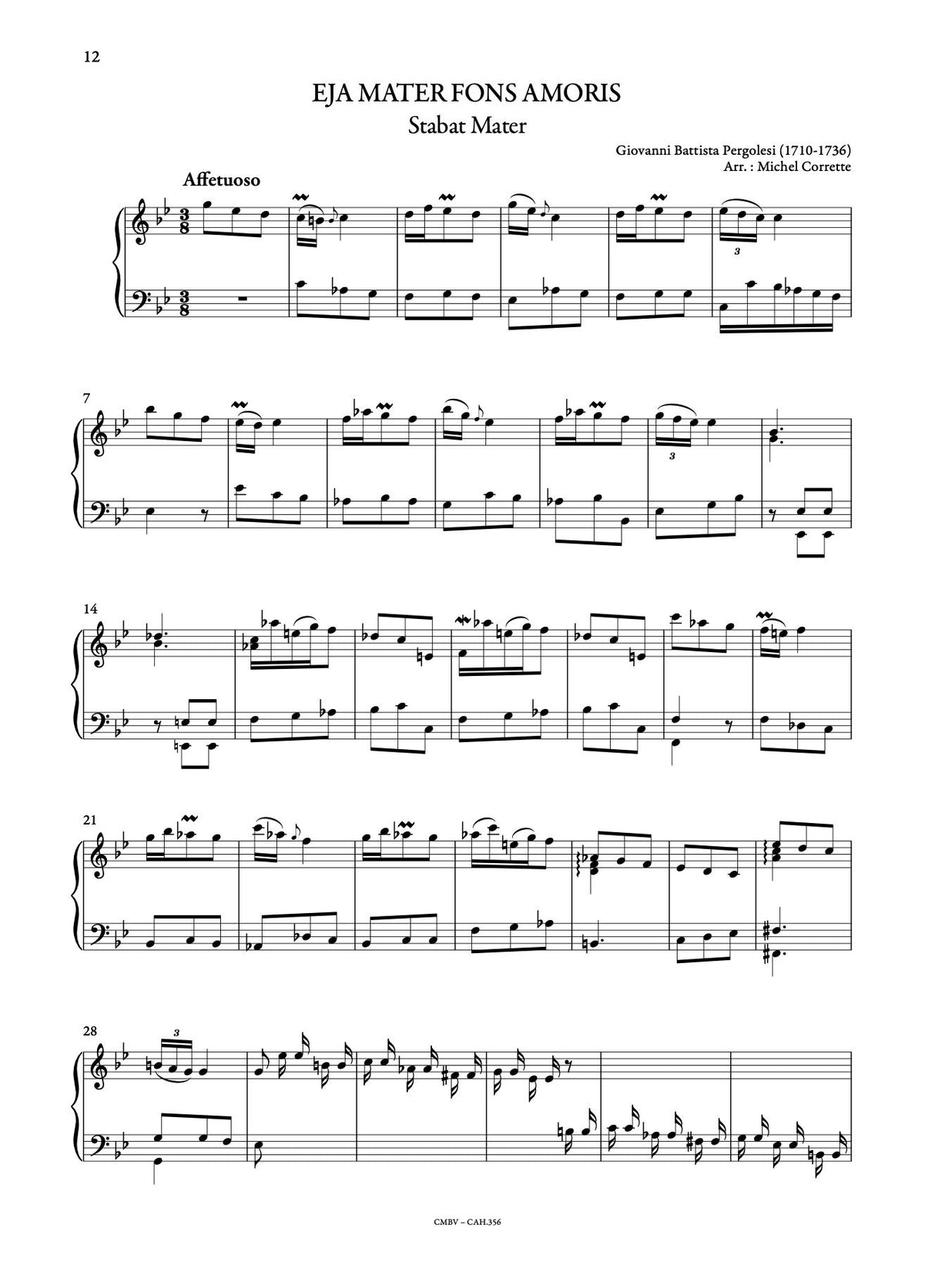 Pergolesi: Various Ariettas (arr. for harpsichord)