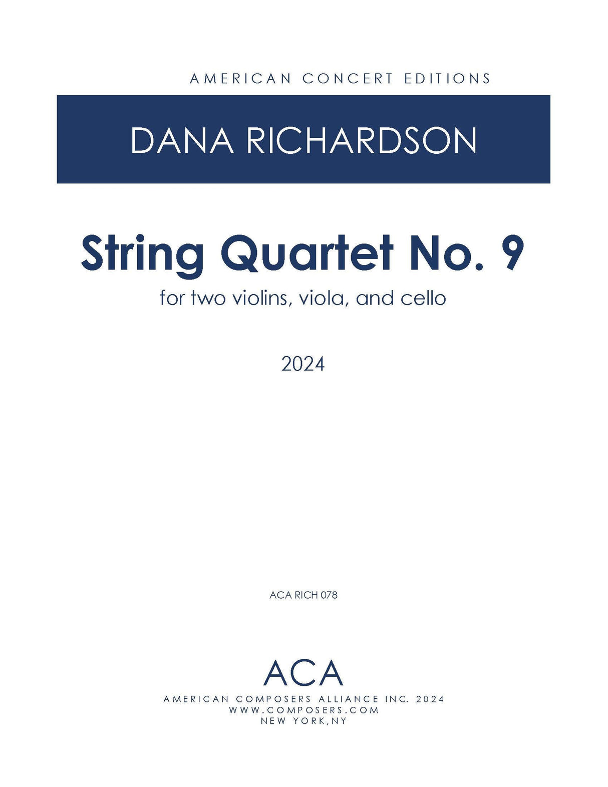 D. Richardson: String Quartet No. 9