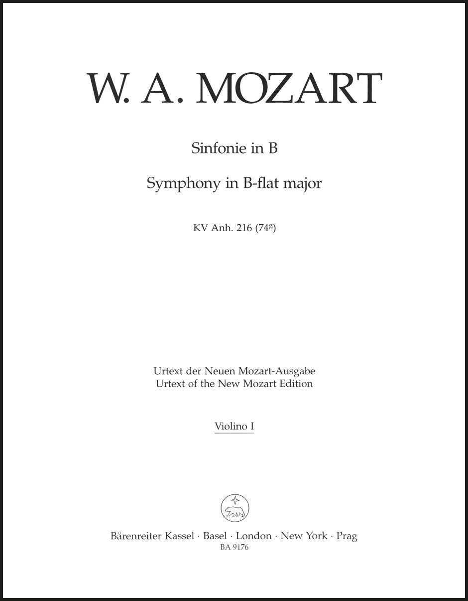 Mozart: Symphony in B-flat Major, K. Anh. 216 (74g)