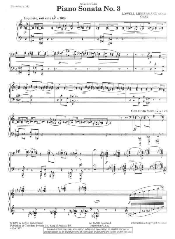 Liebermann: Piano Sonata No. 3, Op. 82
