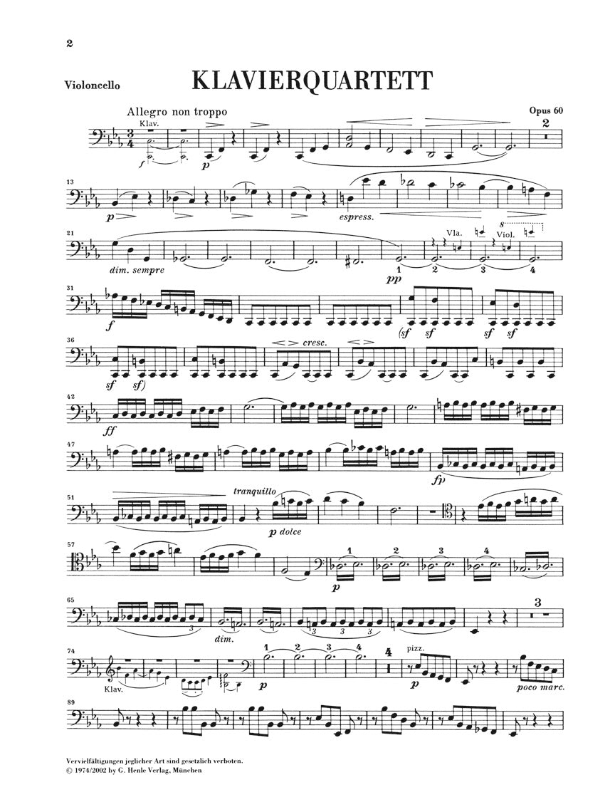 Brahms: Piano Quartet in C Minor, Op. 60