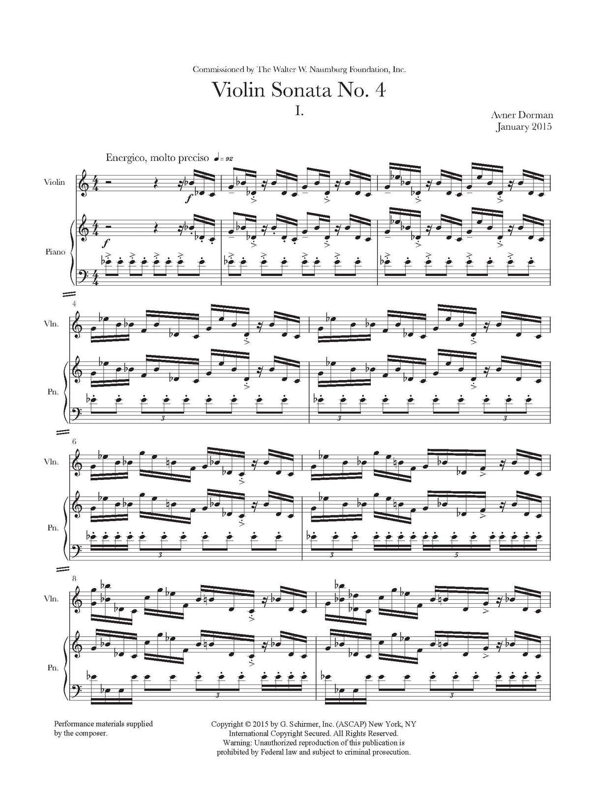 Dorman: Violin Sonata No. 4