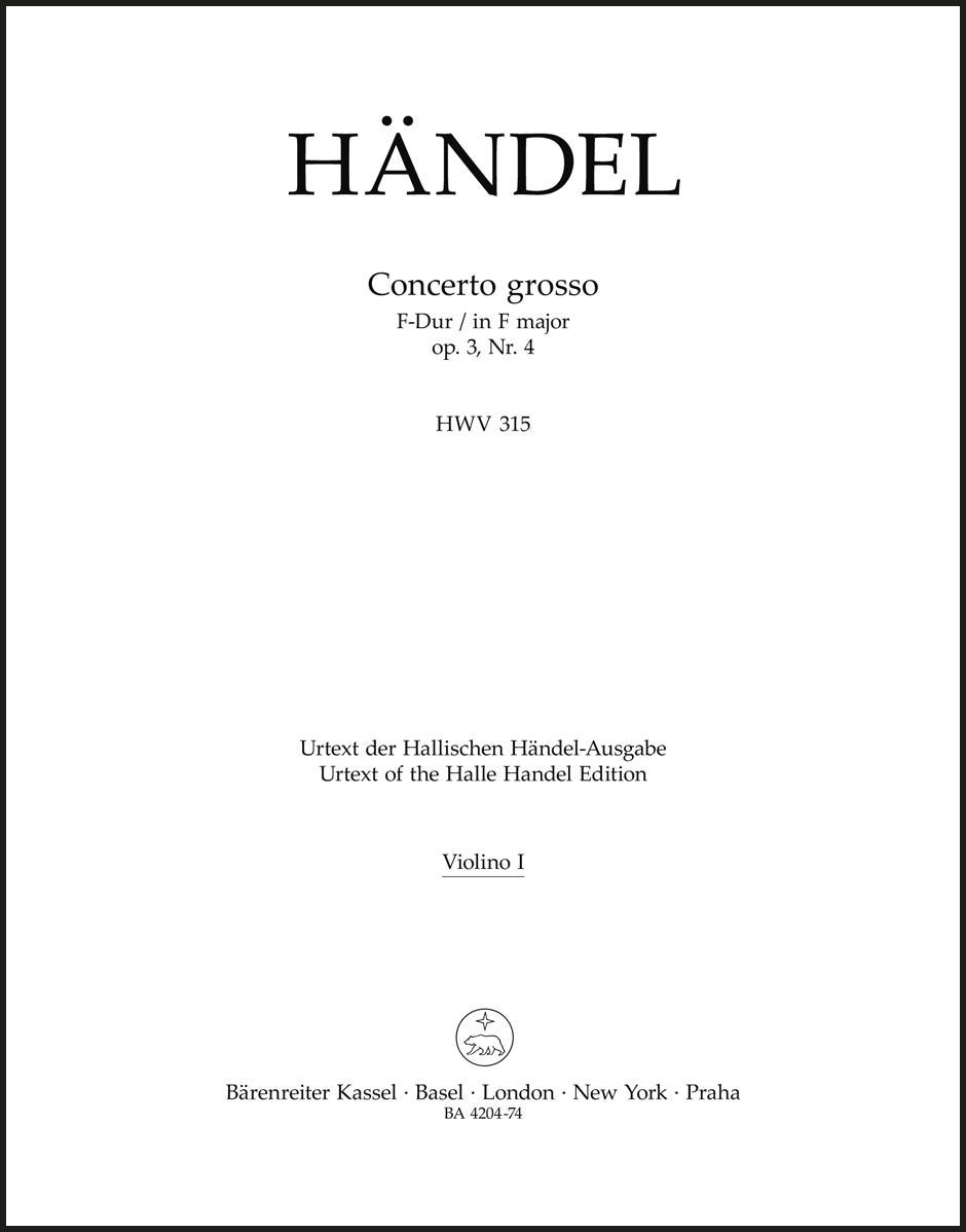 Handel: Concerto grosso in F Major, HWV 315, Op. 3, No. 4