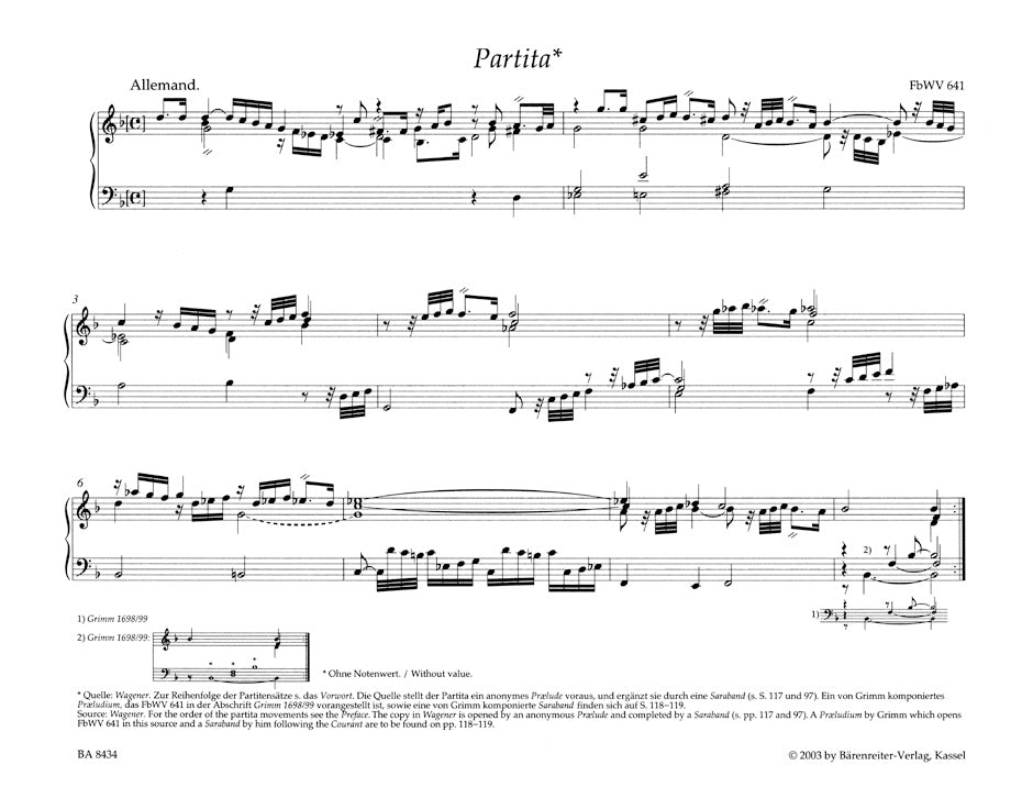Froberger: Works from Copied Sources - Partitas and Partita Movements, Part 3