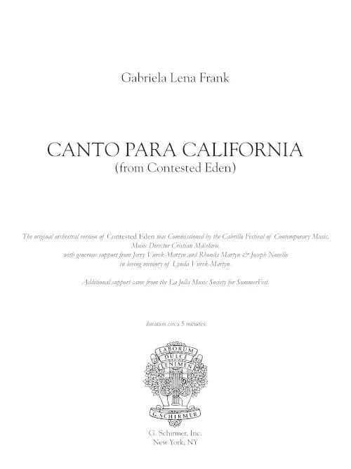 Frank: Canto para California