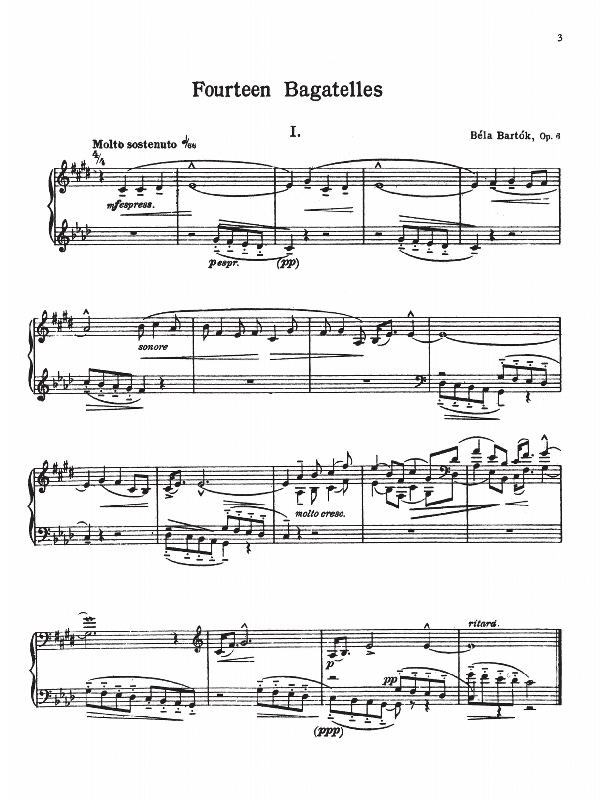 Bartók: 14 Bagatelles, Op. 6