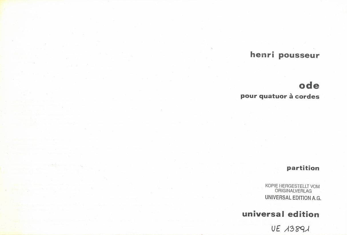 Pousseur: Ode
