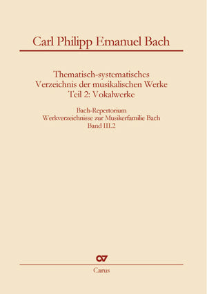 Thematisch-systematisches Verzeichnis der musikalischen Works Teil 2: vokalwerke