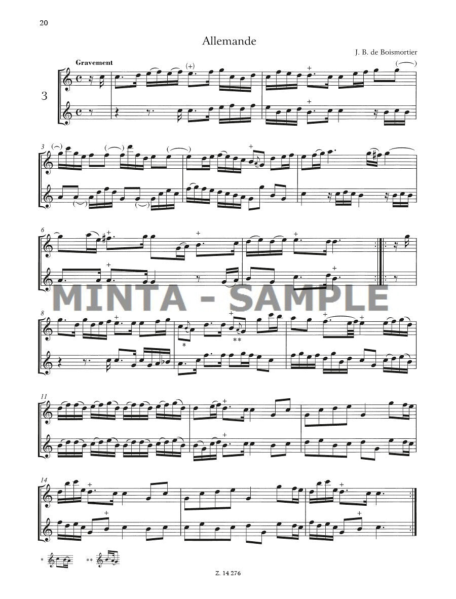 Baroque Dances for 2 Treble Recorders