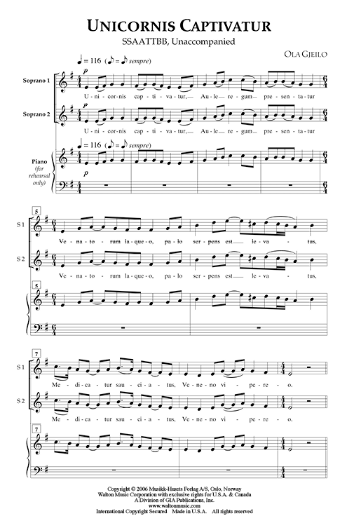Gjeilo: Unicornis Captivatur