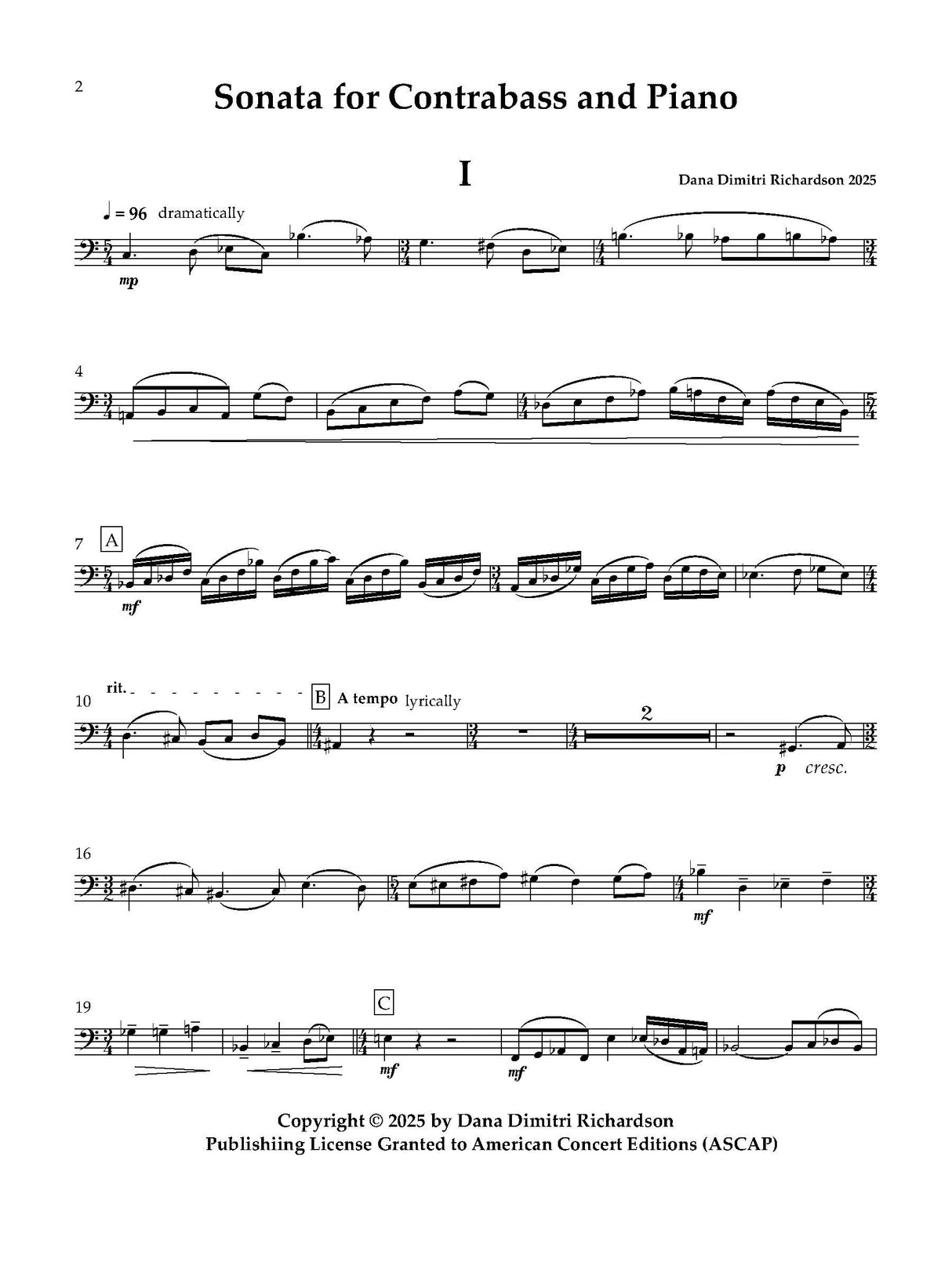 D. Richardson: Double Bass Sonata