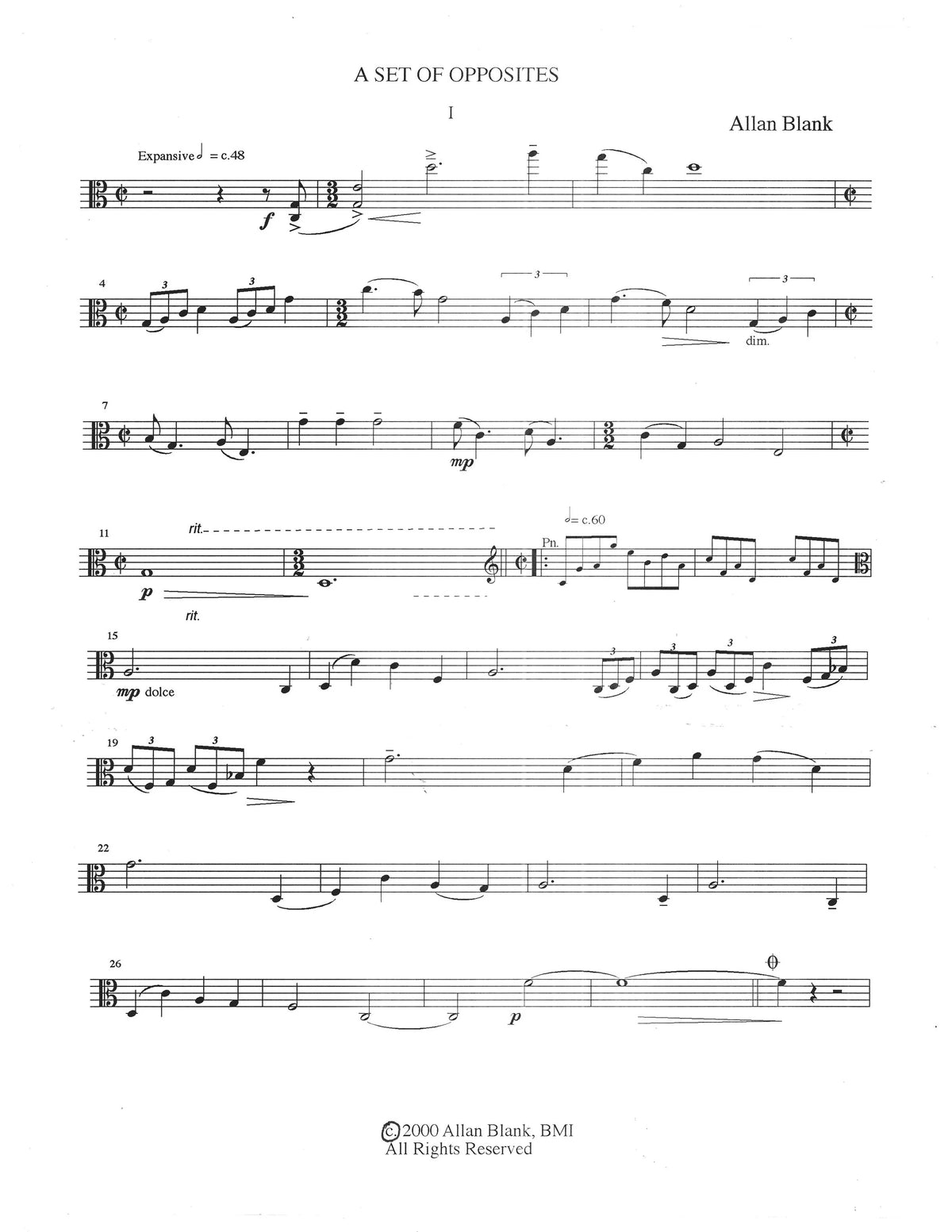 Blank: A Set of Opposites (Version for Viola & Piano)