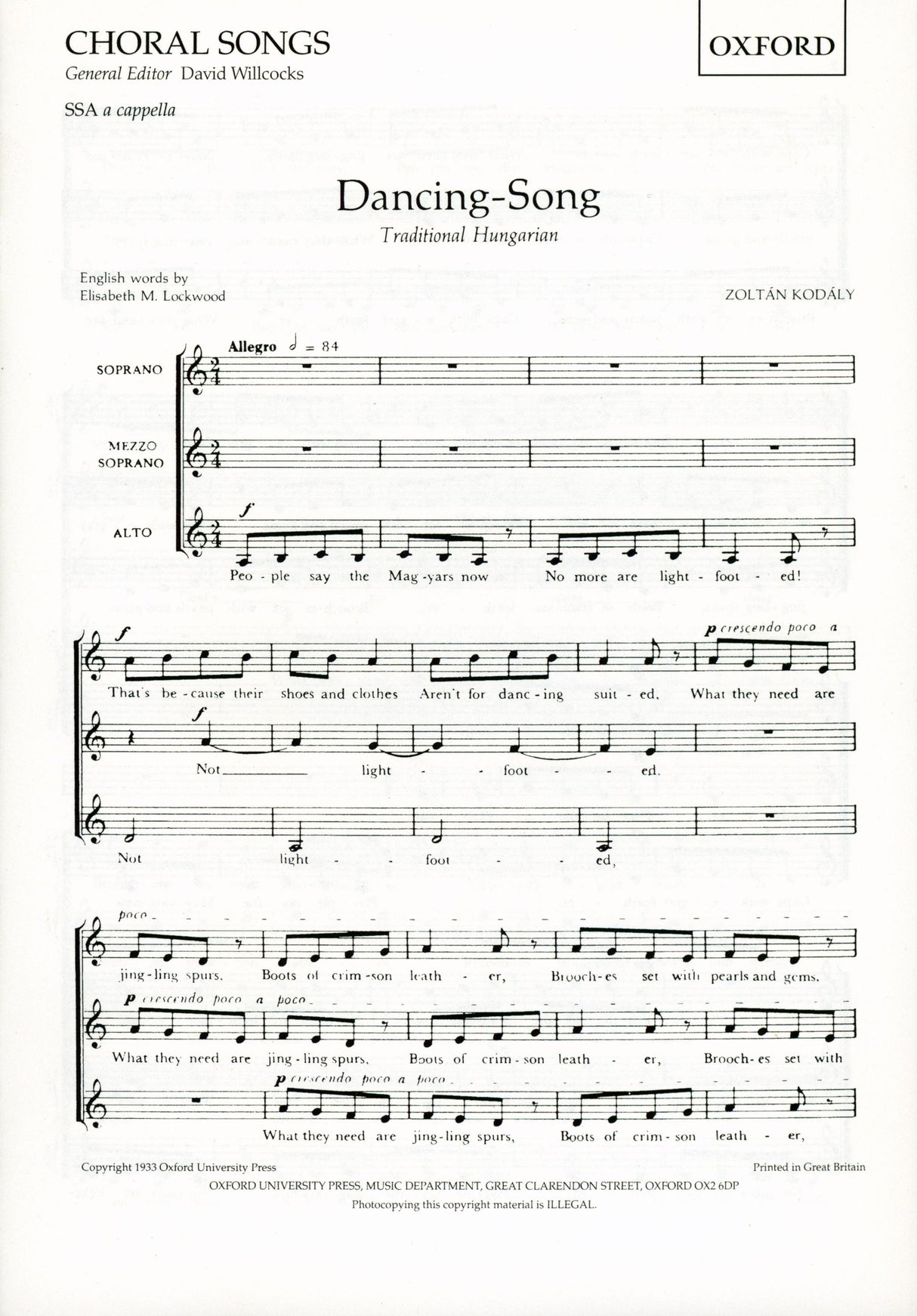 Kodály: Dancing-Song