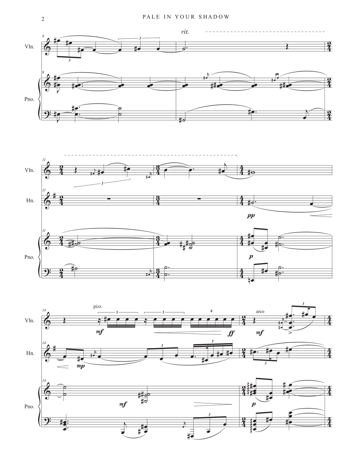 Candey: Pale in Your Shadow (Version for Oboe, Horn, & Piano)