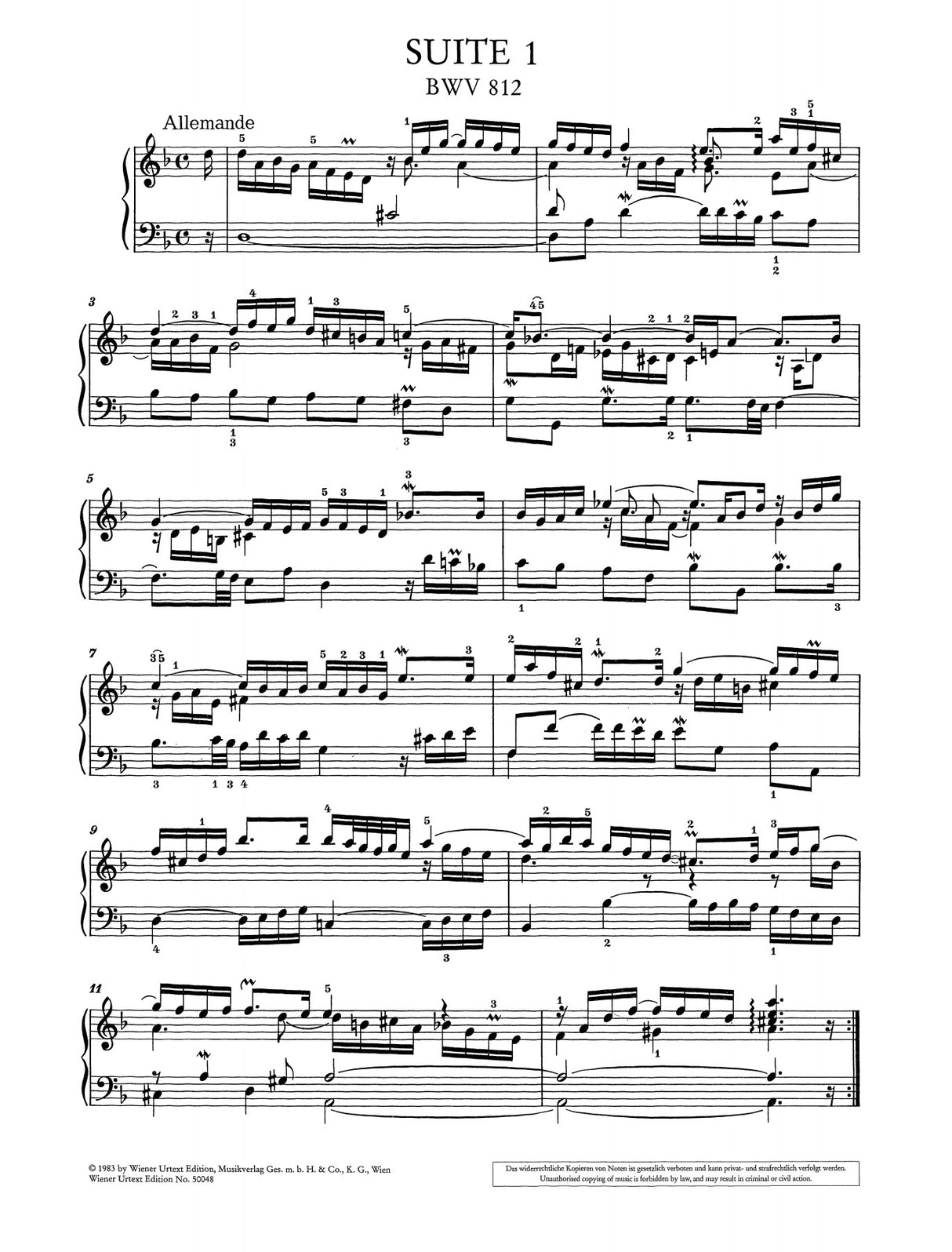 Bach: French Suites, BWV 812-817