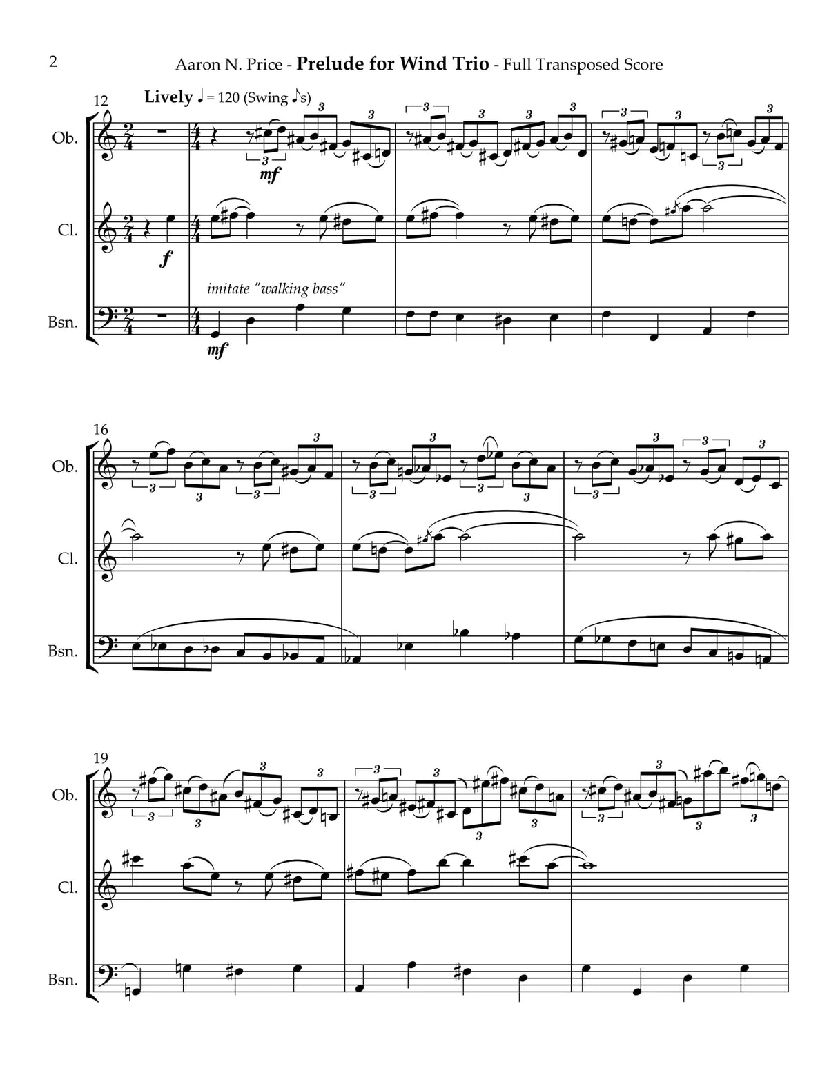 A. Price: Prelude for Wind Trio