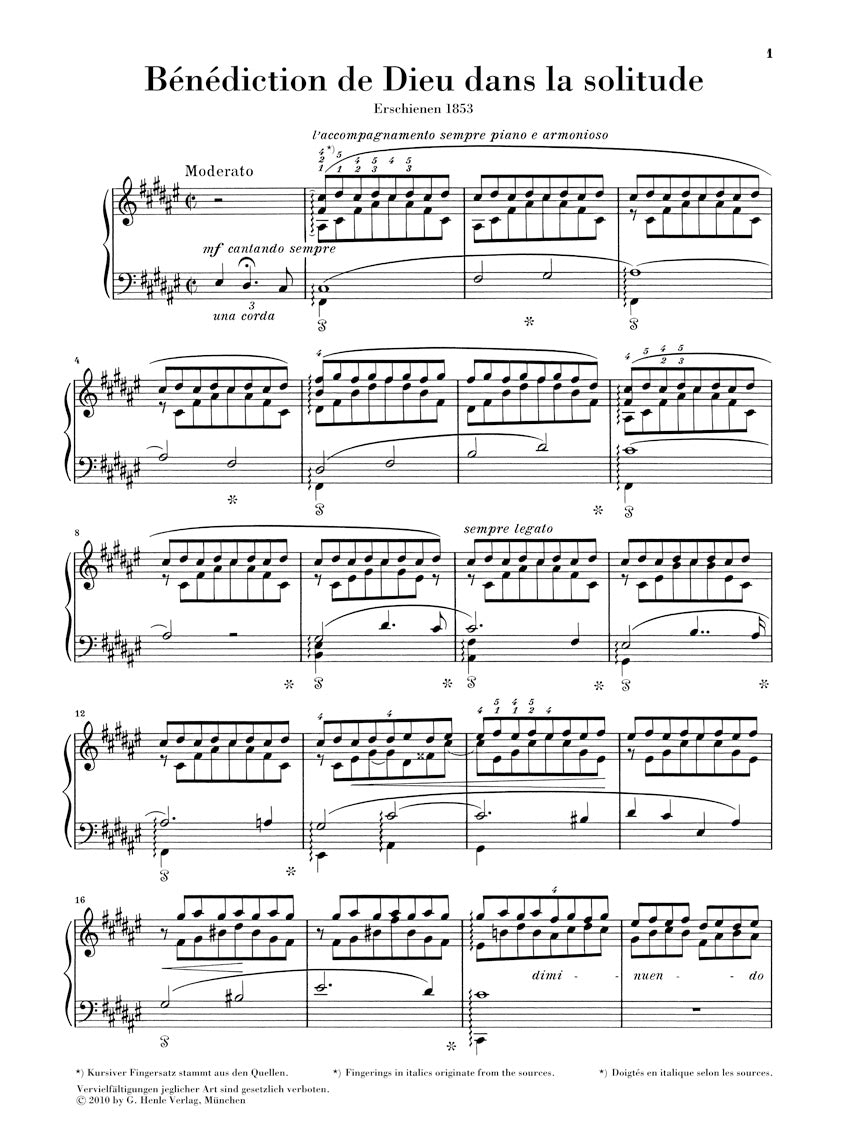 Liszt: Bénédiction de Dieu dans la solitude