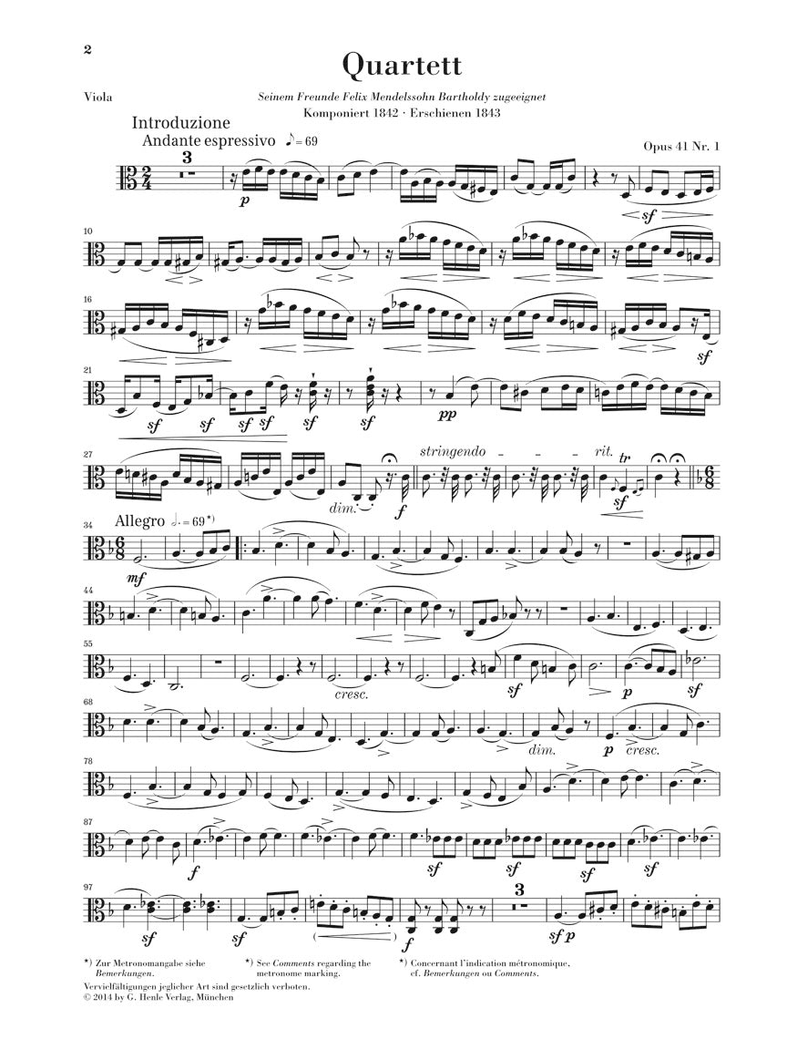 Schumann: String Quartets, Op. 41