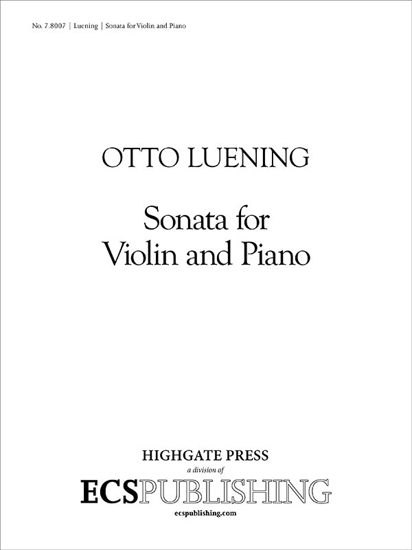 Luening: Violin Sonata