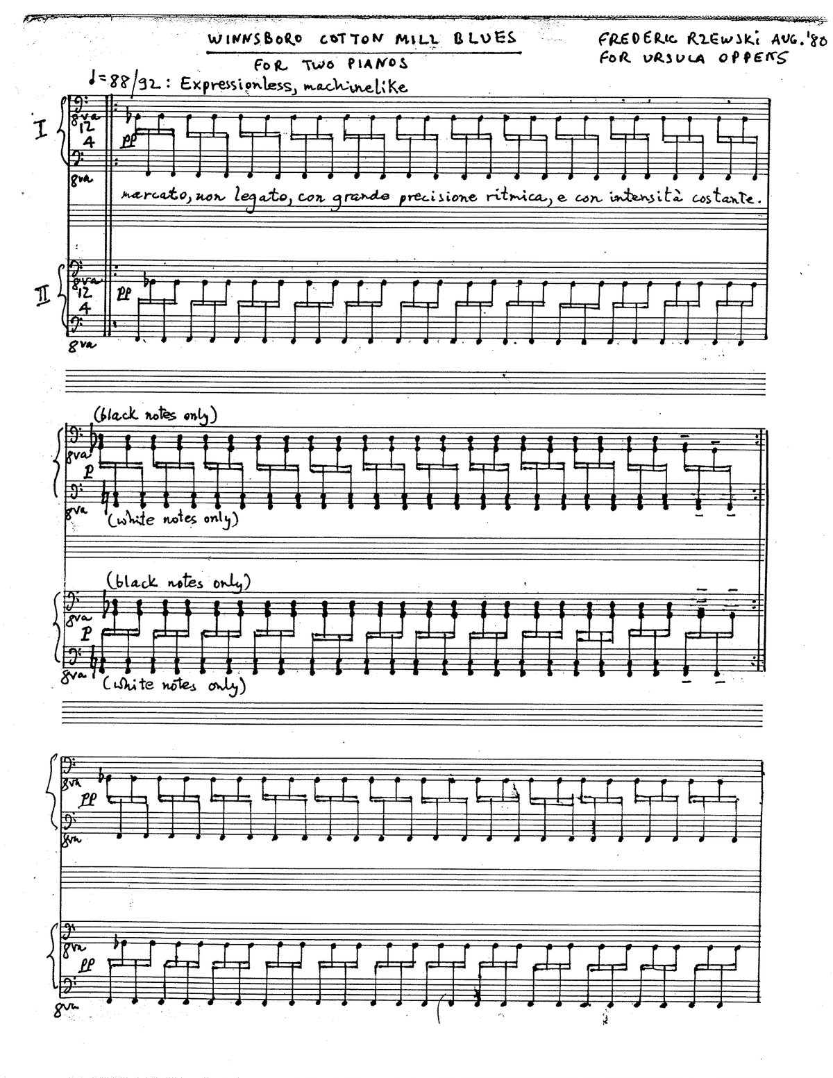 Rzewski: Winnsboro Cotton Mill Blues