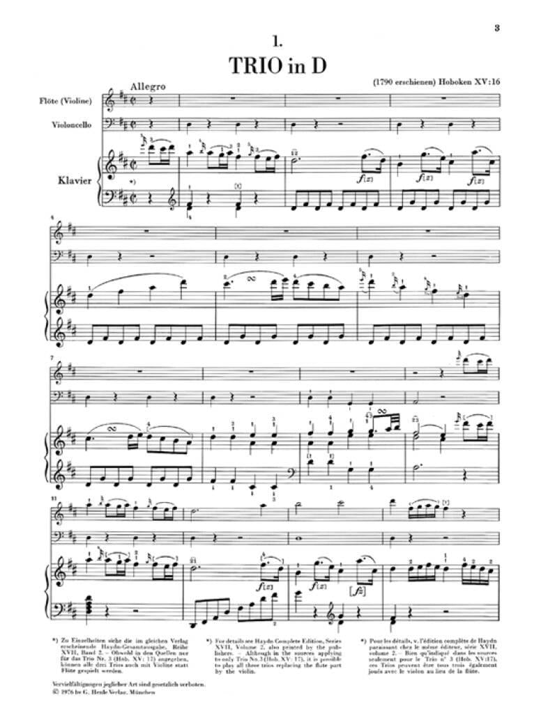 Haydn: Piano Trios - Volume 3 (Flute Trios)