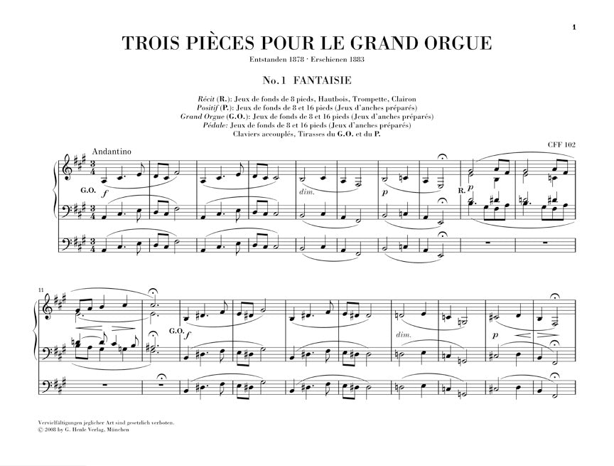 Franck: 3 Pieces for the Grand Organ