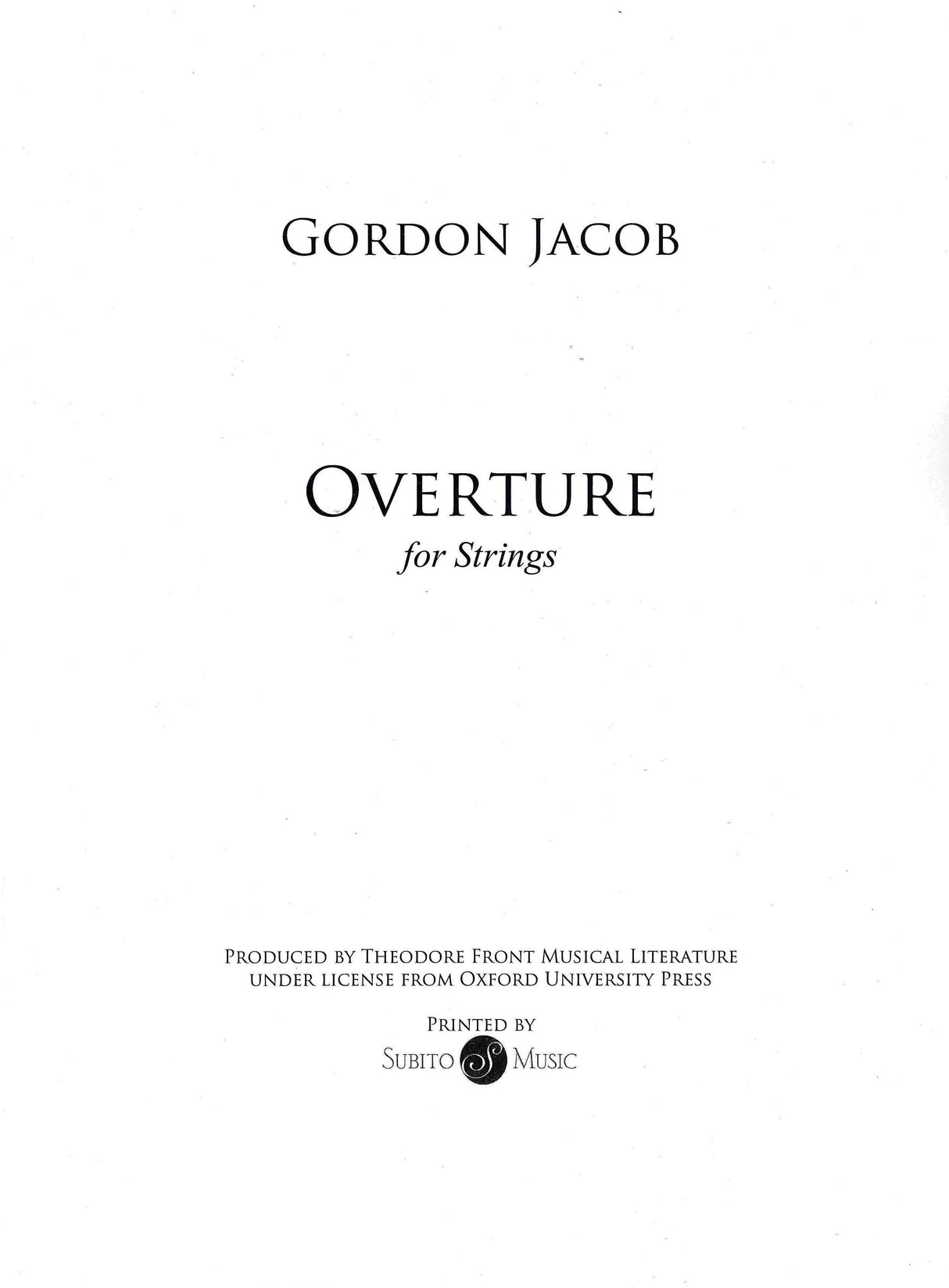 G. Jacob: Overture for Strings