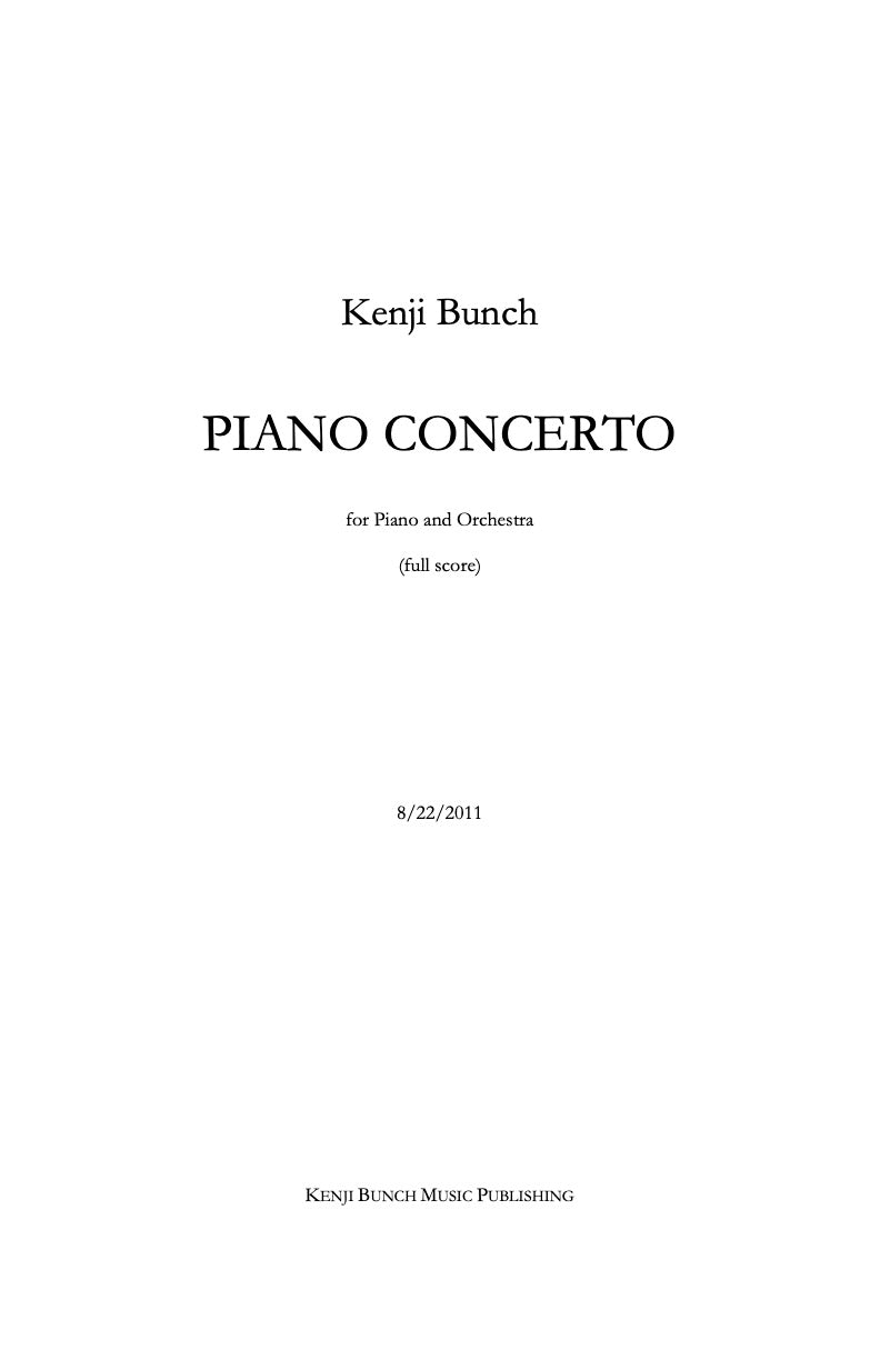 Bunch: Piano Concerto