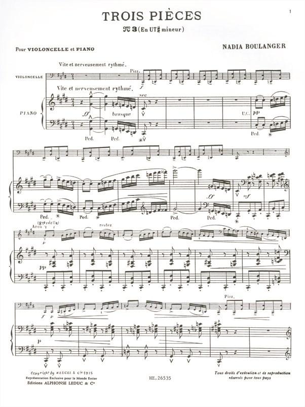 Boulanger: 3 Pieces - No. 3 in C-sharp Minor