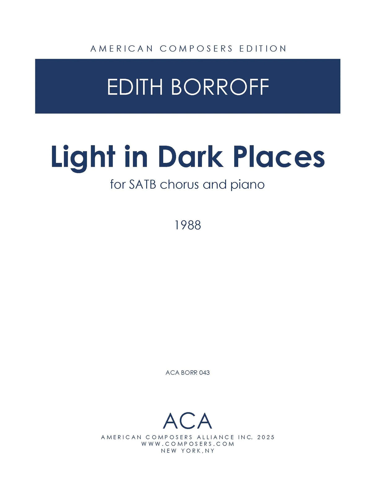 Borroff: Light in Dark Places