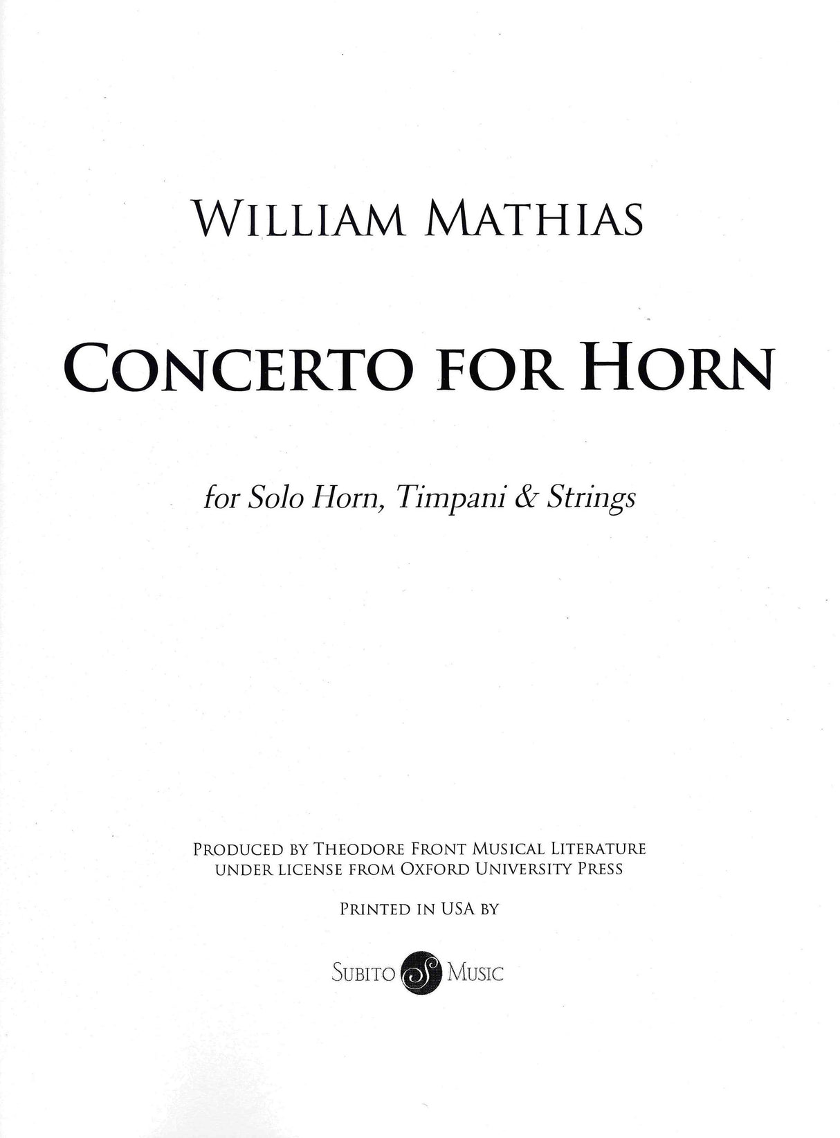 Mathias: Horn Concerto, Op. 93