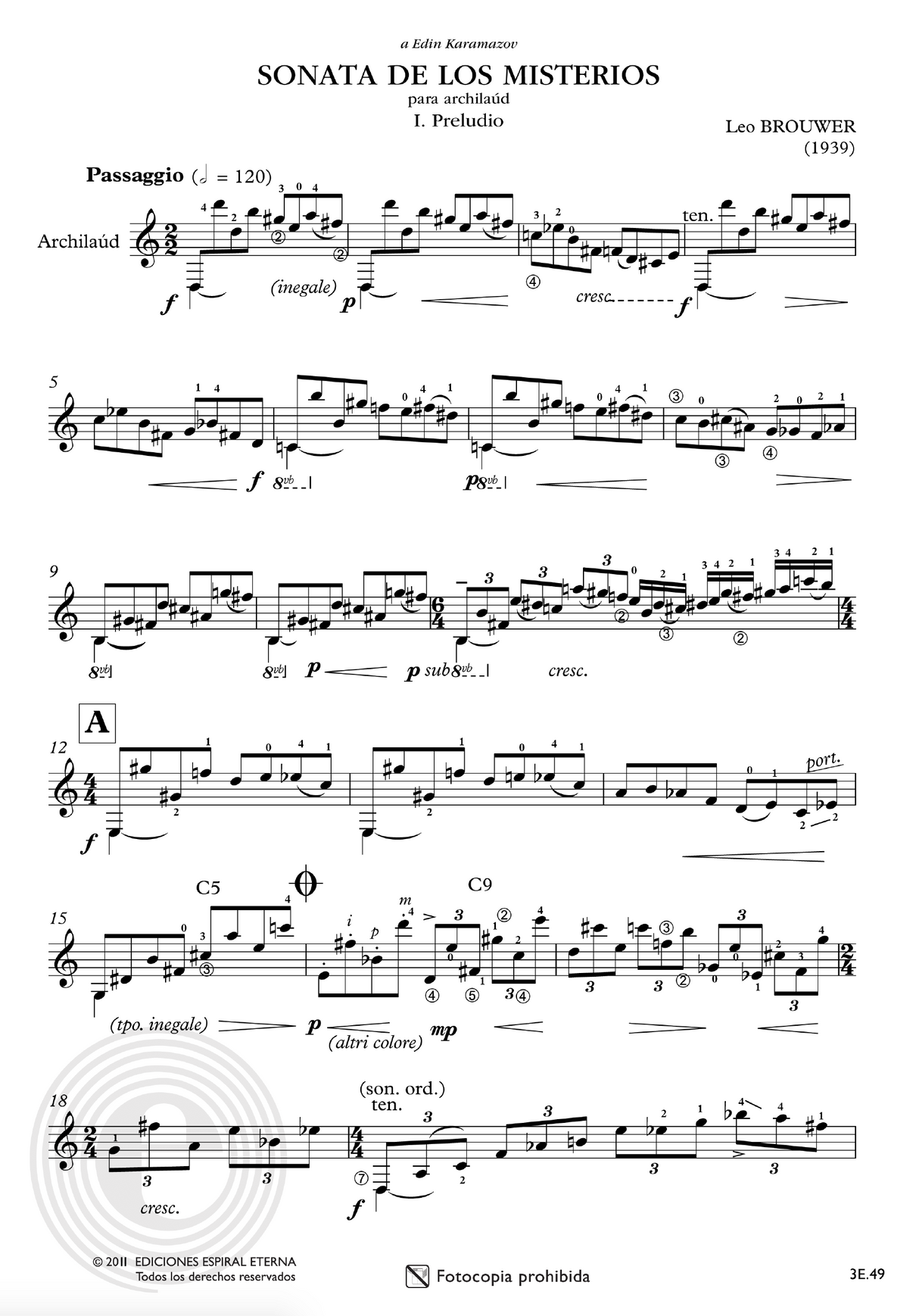 Brouwer: Sonata de los misterios