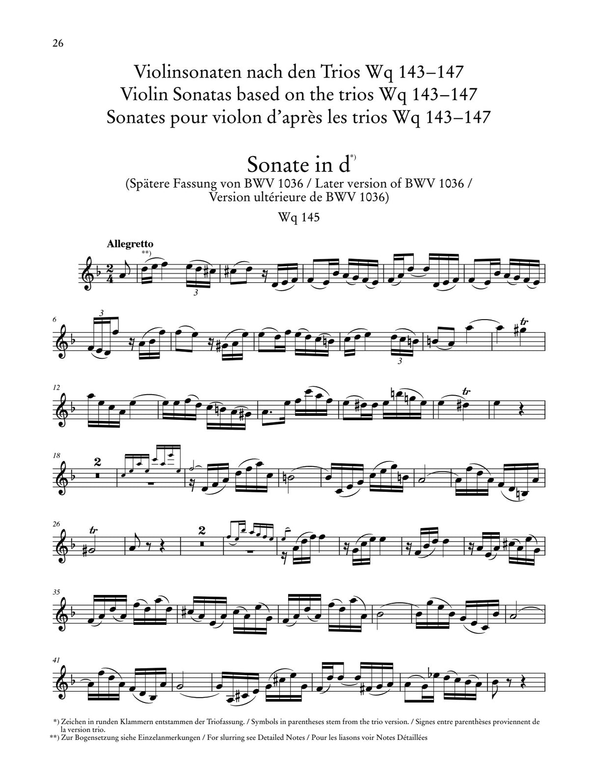 C.P.E. Bach: Works for Violin and Harpsichord - Volume 1 (Wq. 71-74, BWV 1036, Wq. 143-147)