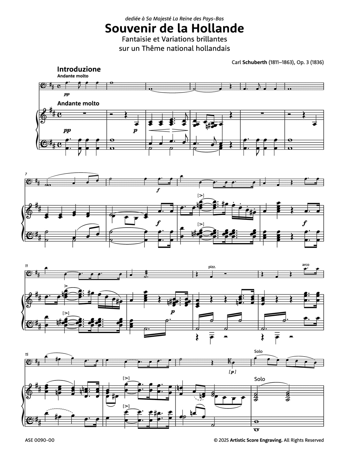 Schuberth: Souvenir de la Hollande, Op. 3