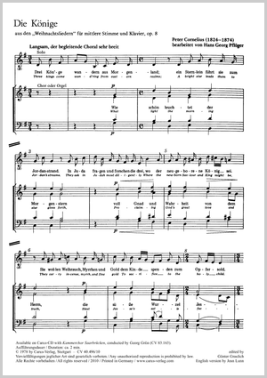 Cornelius: Drei Könige wandern, Op. 8, No. 1