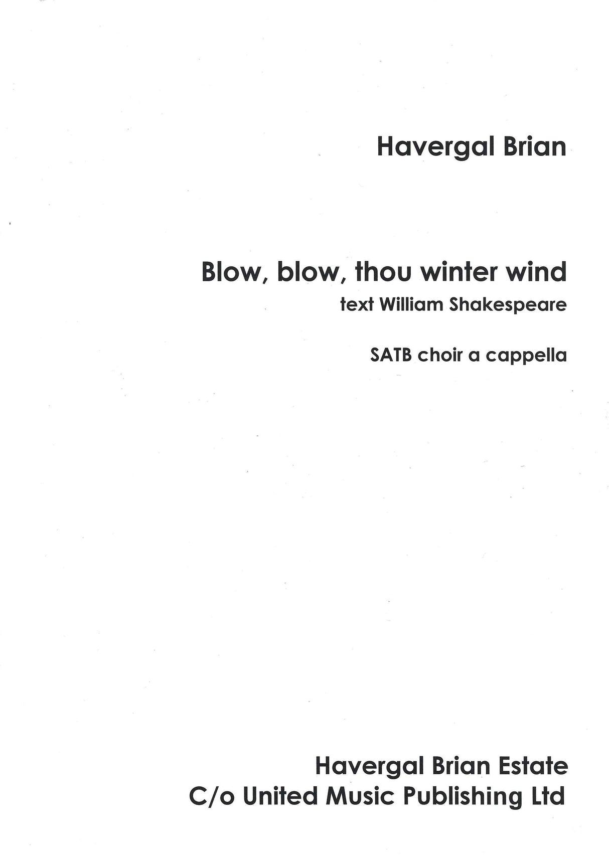 Brian: Blow, blow, thou winter wind