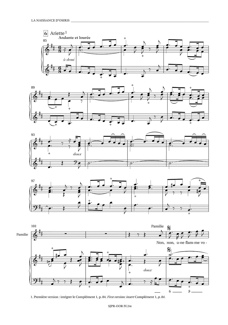 Rameau: La Naissance d'Osiris